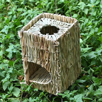 Wholesale Bulk Foldable Woven Rabbit Cages Pets Hamster Guinea Pig Bunny Grass Chew Toy Mat House Bed Nests for Small Animal Rabbit Accessories - Furbury
