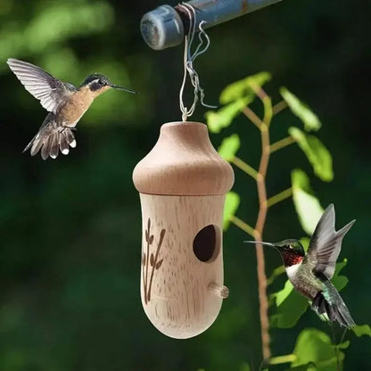 Wholesale Bulk Handmade Wooden Hummingbird House Chalet Hanging Mini Bird Nests Cage for Beautiful Outdoor Patio Garden Decoration Pet Bedroom - Furbury