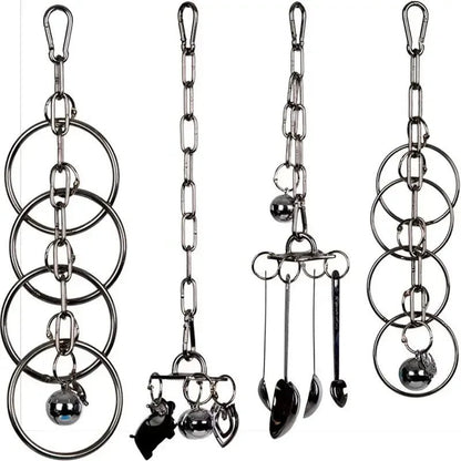 Wholesale Bulk Parrot 304 Stainless Steel Toy Gnawing Climbing Large Medium - sized Diamond Gray Machine Puzzle Bird Cage Display Rack Hanging - Furbury