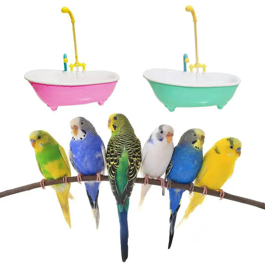 Wholesale Bulk Parrot Automatic IntelligentBath Bird Shower Bathtub Supplies Blue Cute Plastic Cage AccessoriesHousehold Accessory Bird Bath - Furbury