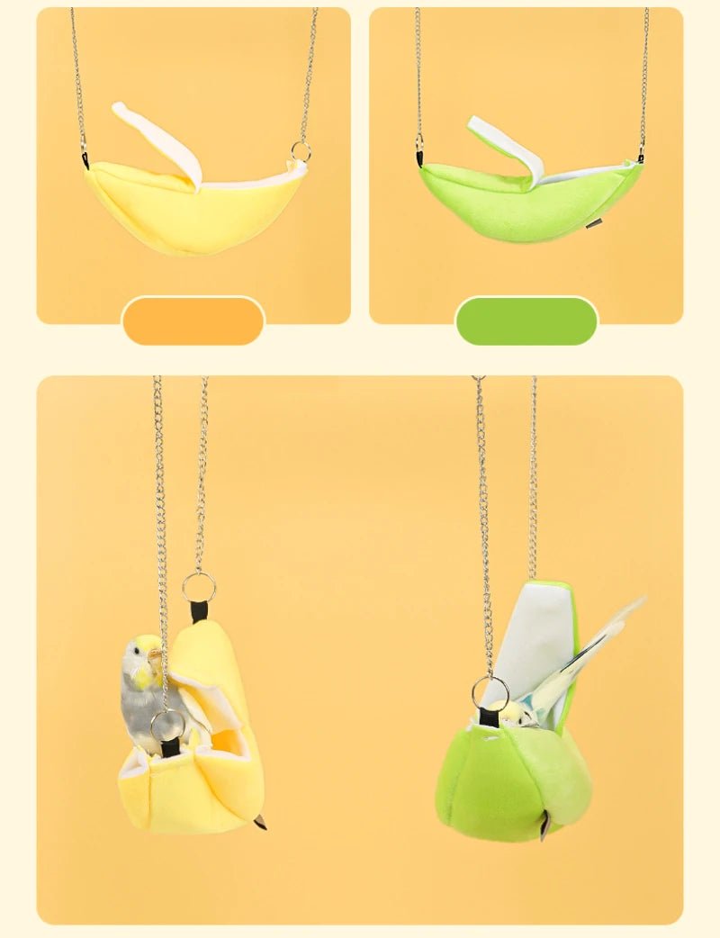 Wholesale Bulk Parrot Banana Bed Winter Warm Bird Cage Cotton Nest Parrot Nest Budgie For Hammock Cage Hut Tent Bed Hanging Cave Outfits Bags - Furbury