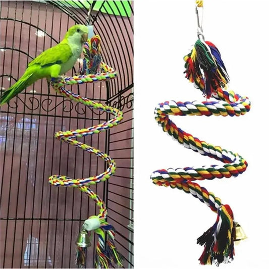 Wholesale Bulk Parrot Toy Wicker Rope Hanging Braided Budgie Chew Bird Cage Cockatiel Toy Pet Stand Training Accessories Bite Swing Supplies - Furbury