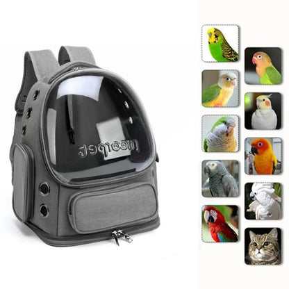 Wholesale Bulk Portable Bird Cage Parrot Backpack Carrier Travel with Perch Cups Clear Window for Birds Cockatiel for Vetting Camping Hiking - Furbury