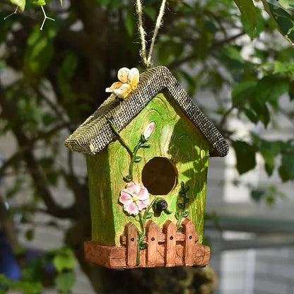 Wholesale Bulk Resin Bird House Crafts Bird's Nest Courtyard Garden Villa Balcony Wall Hanging Garden Landscaping Outdoor Decoration - Furbury