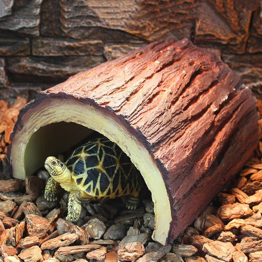 Wholesale Bulk Resin Turtle Reptile Hide Cave Reptiles Avoiding Caves Simulation Tree Bark Amphibians Landscape Lizard Feeding Box Decoration - Furbury