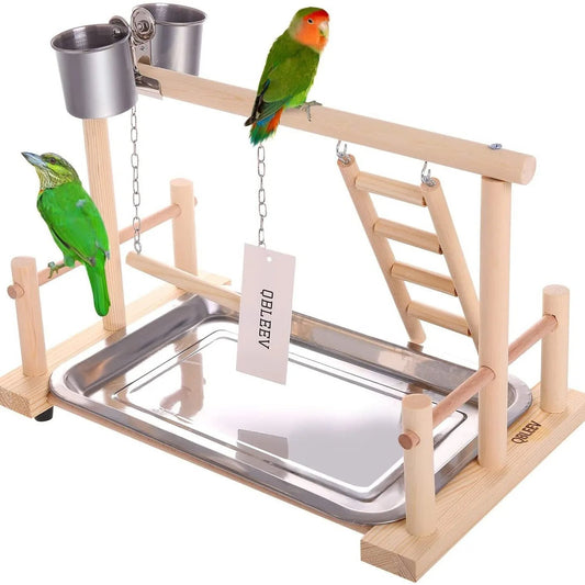Wholesale Bulk Solid wood parrot stand, bird training stand, toy supplies, desktop training stand, parrot interactive amusement park - Furbury