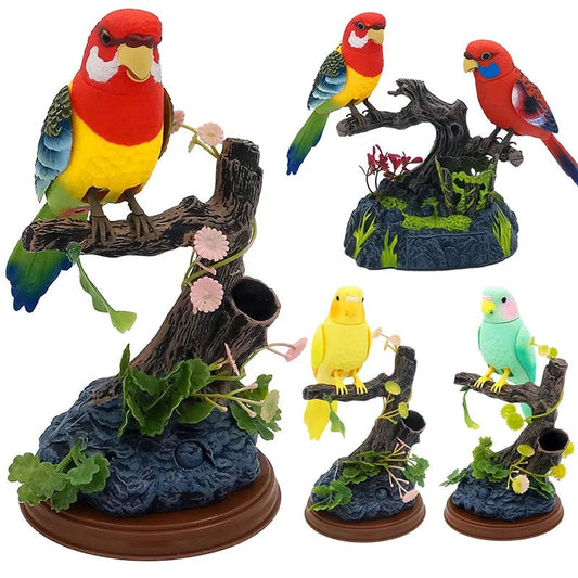 Wholesale Bulk Sound Voice Control Electric Bird Pet Toy Electric Simulation Induction Bird Cage Birdcage Toy - Furbury