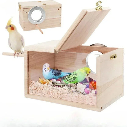 Wholesale Bulk Transparent Design Parakeet Cockatiel Bird House Nest Easy to Clean Parrot House Smooth Edges Parakeet Nesting Box Bird Supplie - Furbury