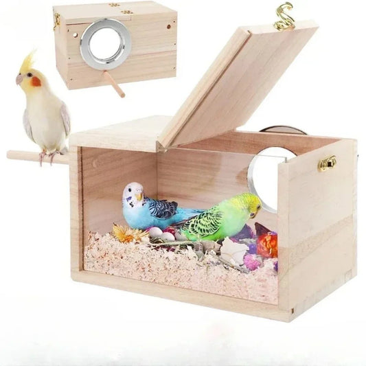 Wholesale Bulk Transparent Design Parakeet Cockatiel Bird House Nest Easy to Clean Parrot House Smooth Edges Parakeet Nesting Box Bird Supplie - Furbury