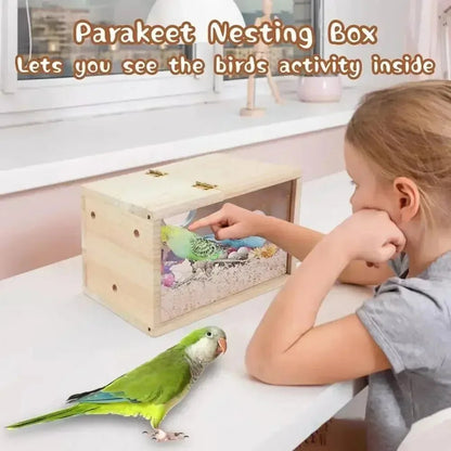 Wholesale Bulk Transparent Design Parakeet Cockatiel Bird House Nest Easy to Clean Parrot House Smooth Edges Parakeet Nesting Box Bird Supplie - Furbury
