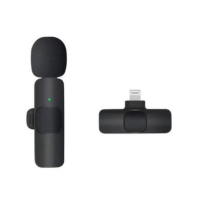 Wireless Lavalier Microphone Portable Audio Video Recording Mini Mic for iPhone Android Live Broadcast Gaming Phone Mic - Checkouts UK