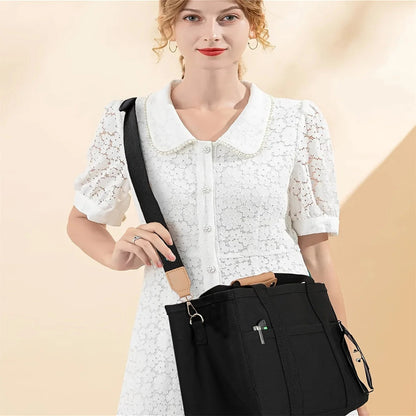 Women's Bag Canvas Large Capacity Multi Tote Handbag Layer Function Crossbody Bag Women's Handbag Shopping - Checkouts UK